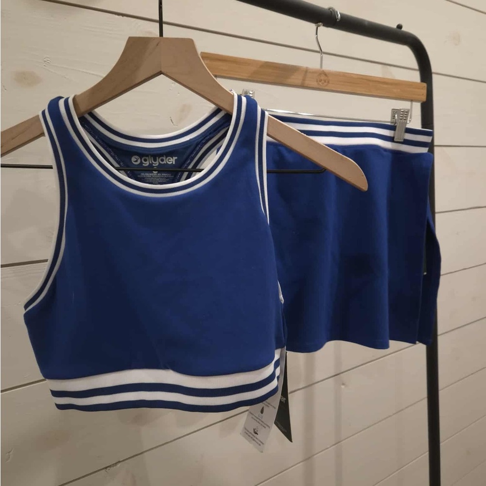 Glyder Blue and White Skirt Set